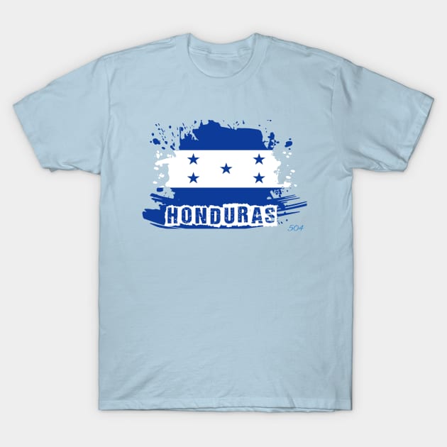 Honduras Flag Azul 001 T-Shirt by CA~5